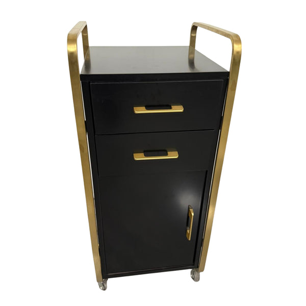Carrito de Almacenamiento de Lujo Negro y Dorado para Salón/Spa 86×39×36 cm