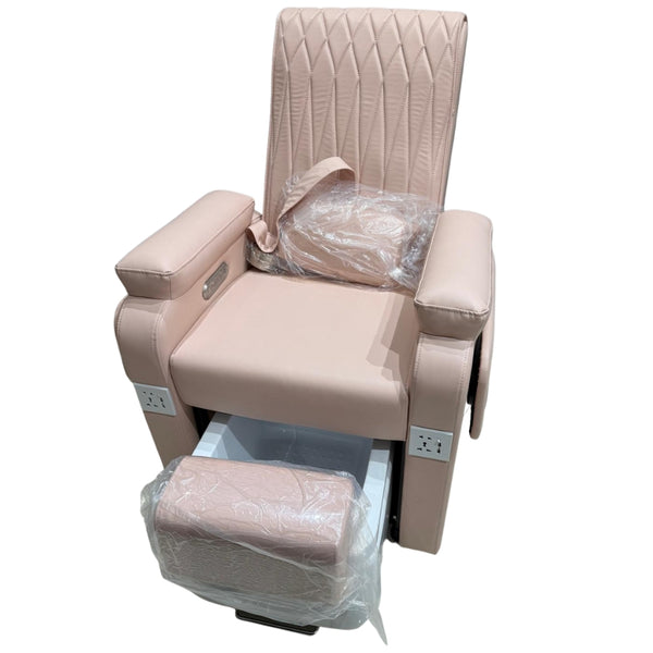 Silla de Spa de Lujo para Pedicura con Respaldo Reclinable y Tina para Pies