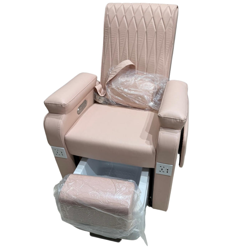 Silla de Spa de Lujo para Pedicura con Respaldo Reclinable y Tina para Pies