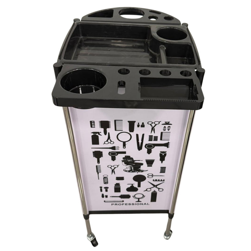 Carrito Rodante Profesional para Salón con Diseño Gráfico 92×37×53 cm 