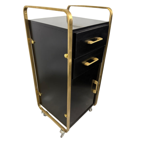 Carrito de Almacenamiento de Lujo Negro y Dorado para Salón/Spa 86×39×36 cm