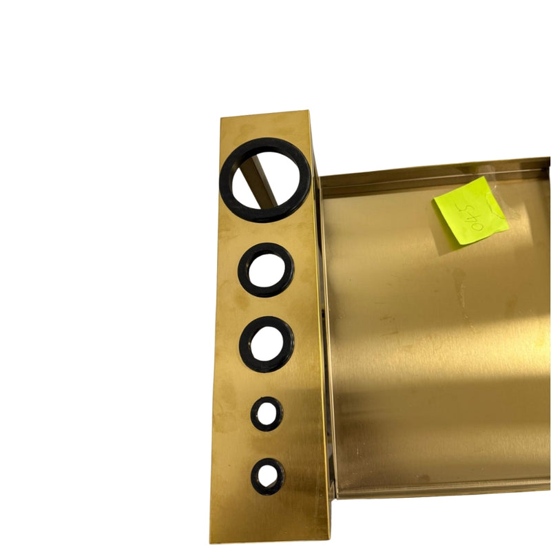 Carrito de Salón Negro y Dorado con Soporte para Herramientas