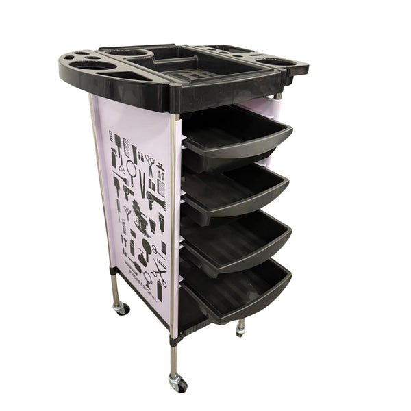 Carrito Rodante Profesional para Salón con Diseño Gráfico 92×37×53 cm 