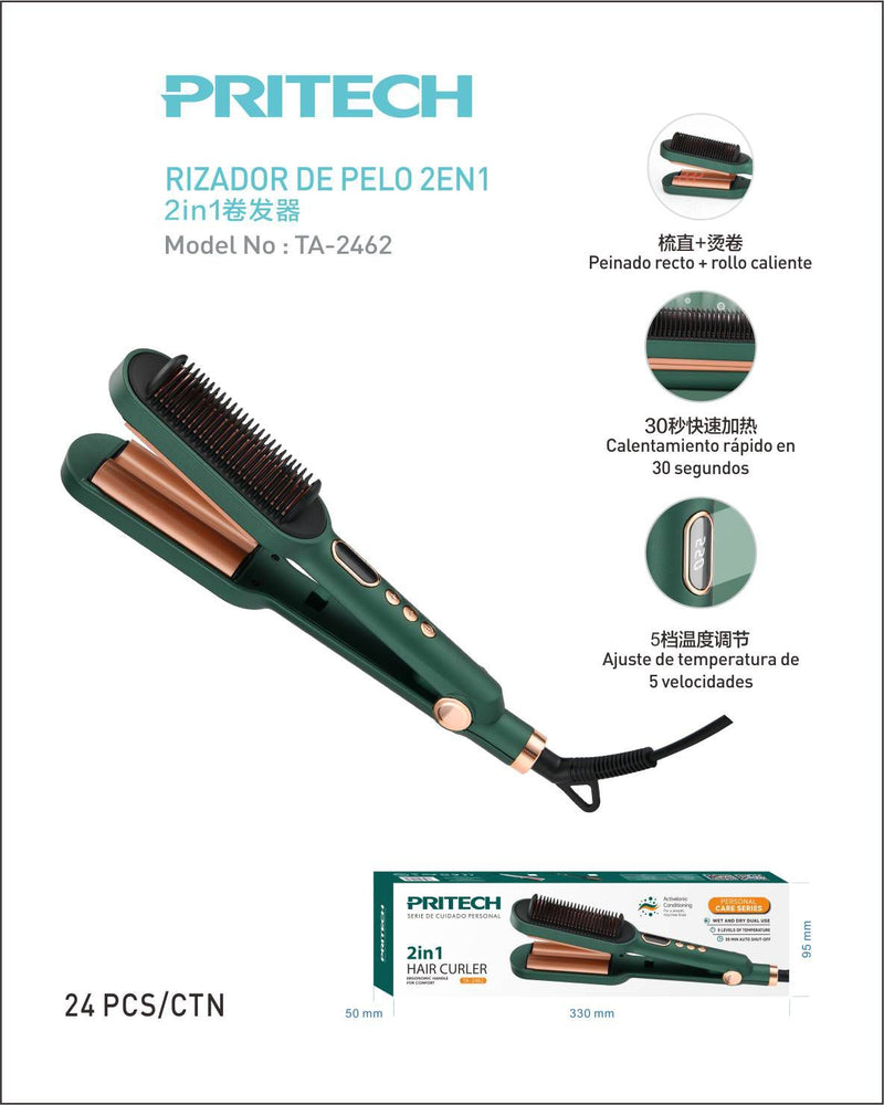 PRITECH Hair Curler Rizador 2 en 1