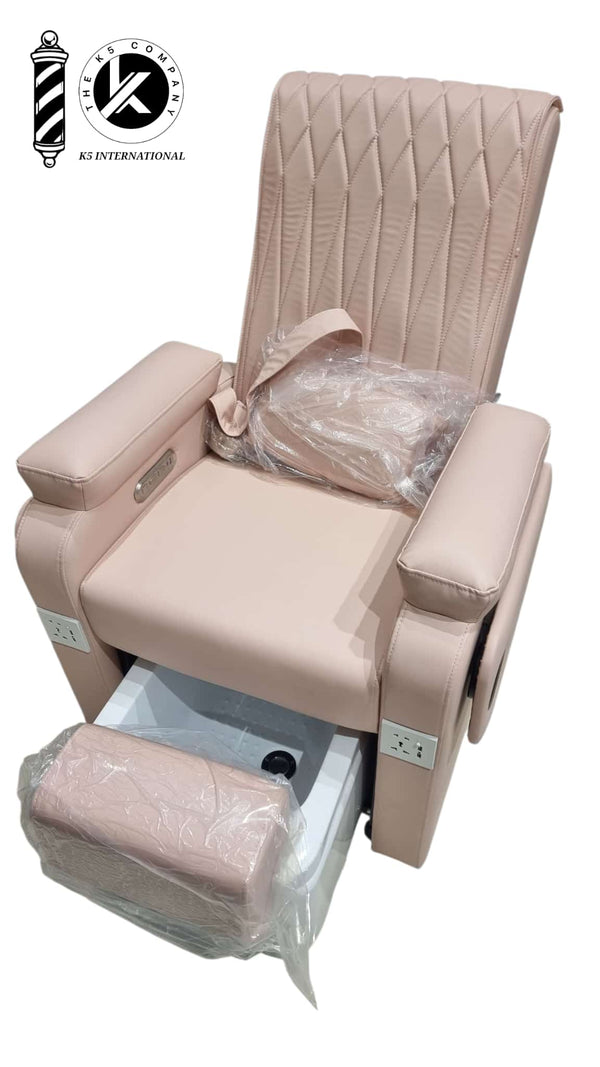 Silla de Spa de Lujo para Pedicura con Respaldo Reclinable y Tina para Pies