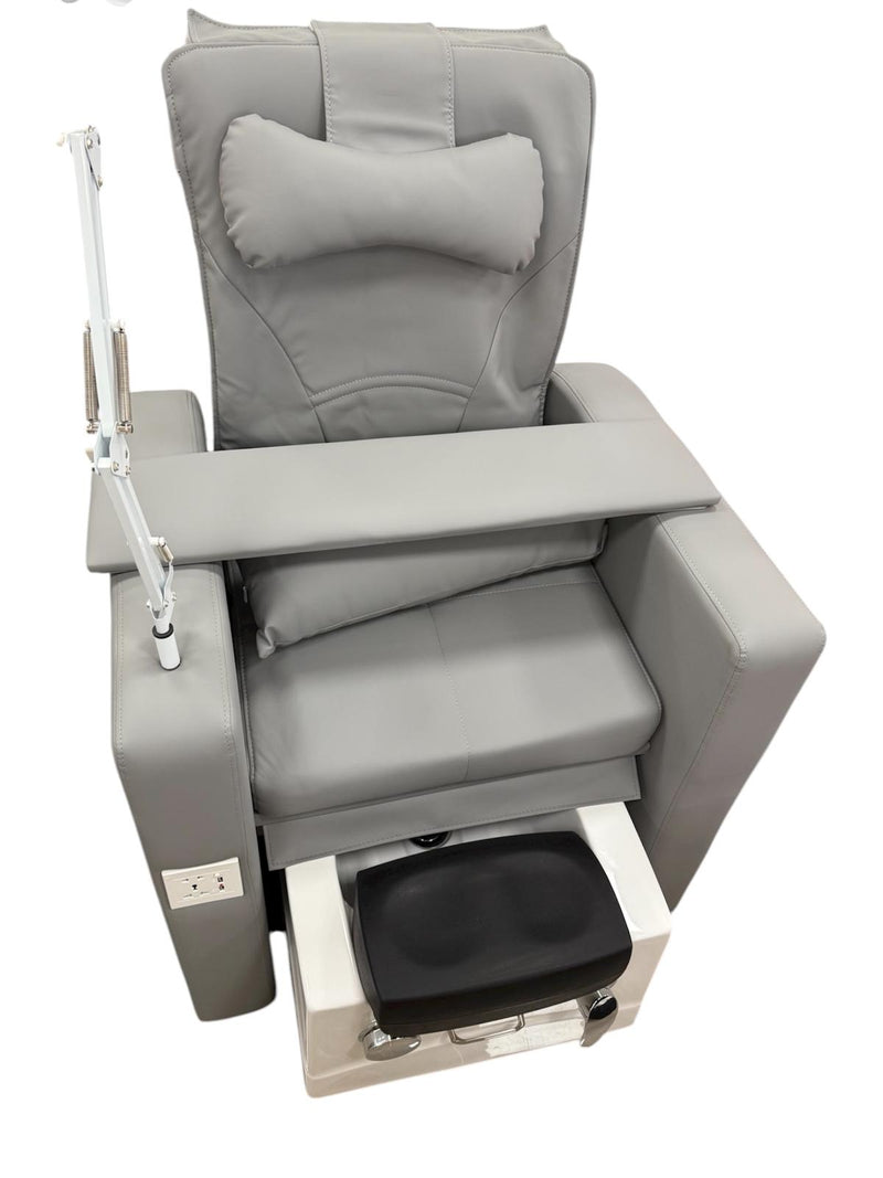 Silla de Spa para Pedicure de Lujo en Gris con Lámpara – K5 International