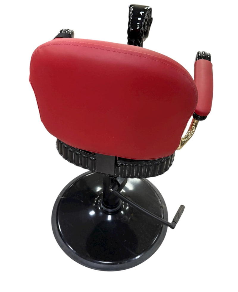 Silla de Barbería Infantil de Lujo con Caballo – Edición Roja y Dorada de