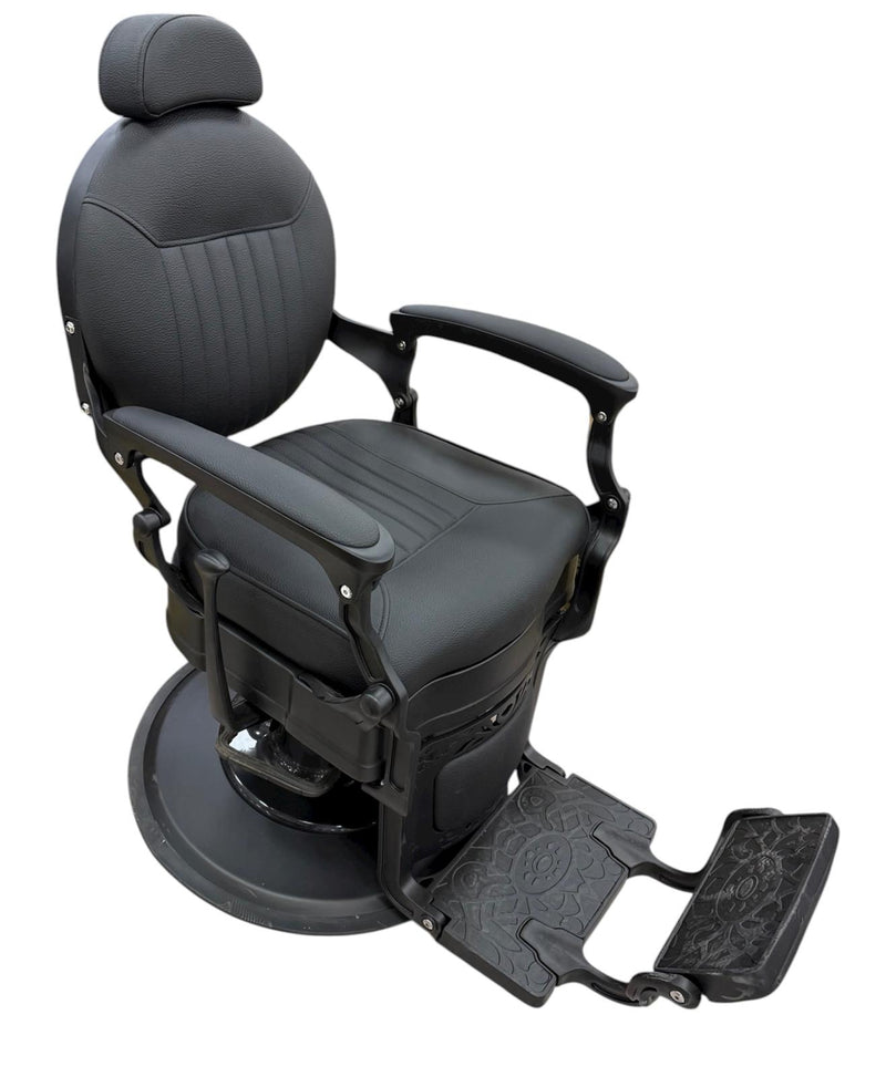 Silla de Barbero Hidráulica Clásica Negra – Silla de Estilo Profesional para Salón