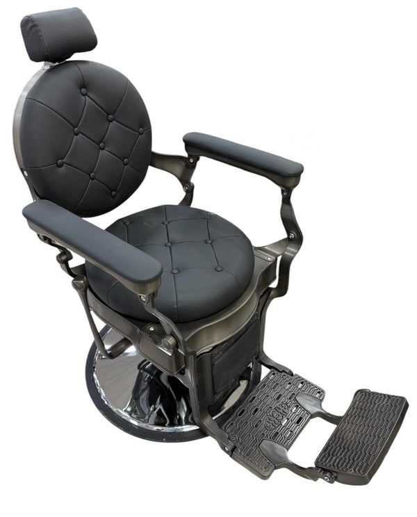 Silla de Barbero Clásica Negra con Diseño Acolchado – Comodidad y Estilo Profesional