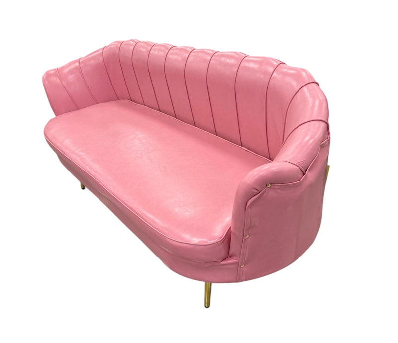 Sofá de Espera Rosa de Lujo para Barbería – 160×50×40 cm