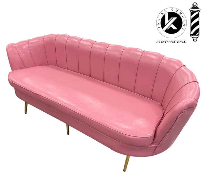 Sofá de Espera Rosa de Lujo para Barbería – 160×50×40 cm