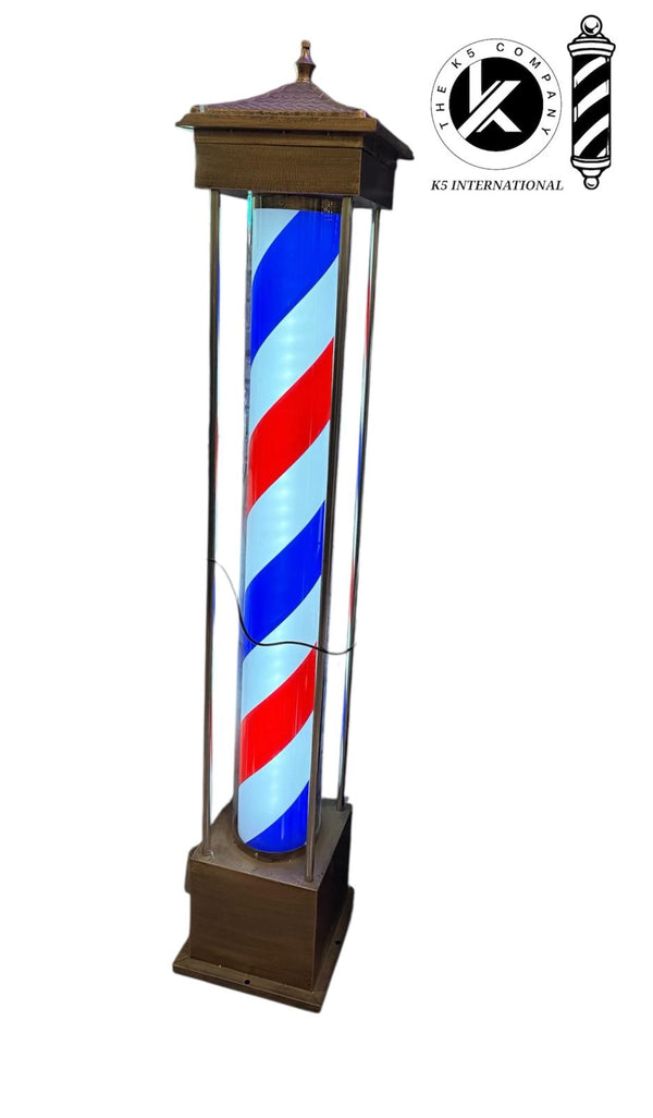 Farol Clásico de Barbería con Luz Giratoria – Estilo Vintage
